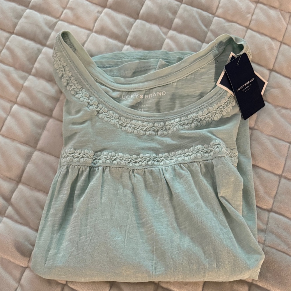 Lucky Brand Sage Green Women's Blouse - Picture 2 of 3